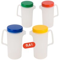 Kanne 0,6 l transluzent mit Deckel rot 852