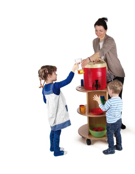 Getraenkewagen Buche Dekor mit Kindern
