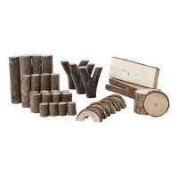 Naturholz Konstruktionsset Einzelteile
