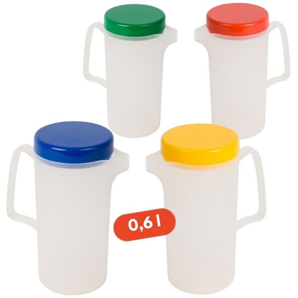 Kanne transparent mit Deckel 0,6l alle Farben