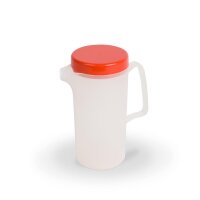 Kanne transparent mit Deckel 0,6l rot