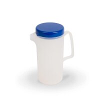 Kanne transparent  mit Deckel 0,6l blau