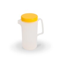 Kanne transparent mit Deckel 0,6l gelb