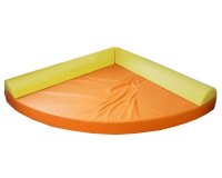 Kuschelecke Viertelkreis  Kunstleder orange - grün