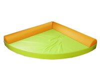 Kuschelecke Viertelkreis  Kunstleder grün-orange
