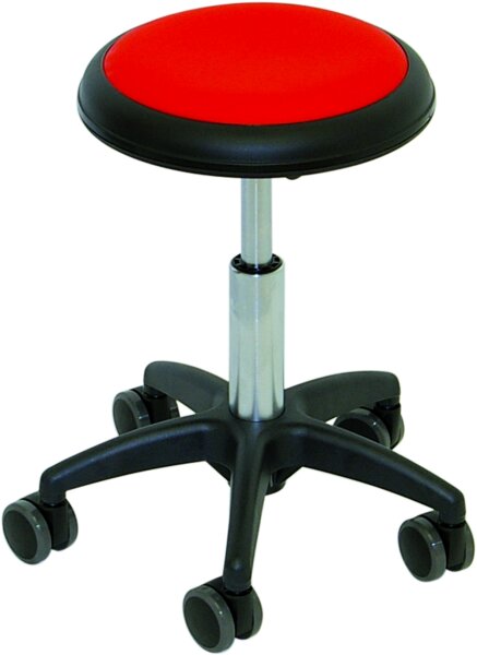 Rollhocker Midi ohne Rückenlehne rot