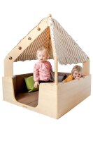 Kuschelhoehle Kindergarten seitlich mit Kindern