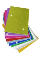 Moosgummi Glitzer A4, selbstklebend, 40er Set - Glitzer...