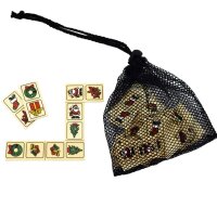 Domino Weihnachten - Holzdomino, 28-tlg. mit Säckc