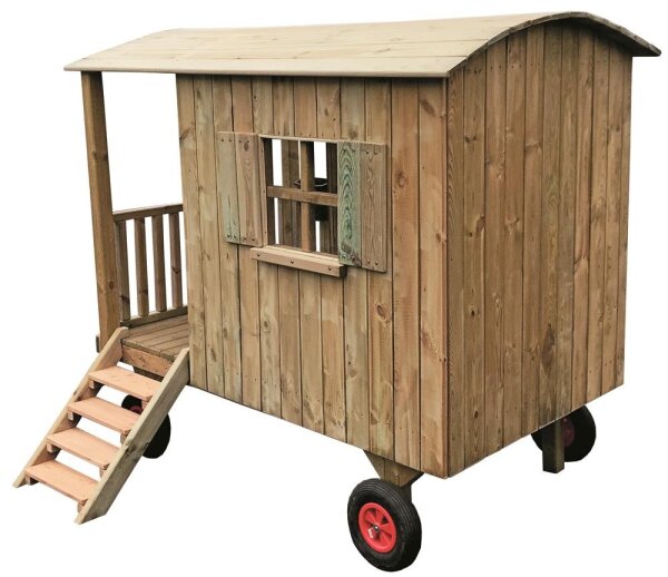 Spielhaus Zirkuswagen schraeg