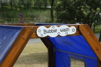 Outdoor Spielhaus Waschanlage Detail Schild