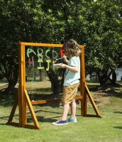 Outdoor Maltafel transparent mit Kind
