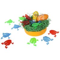 Frosch-Hüpfspiel mit Ostergras
