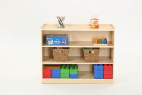 Regalschrank mit Rückwand gefüllt