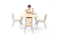 Owlaf Tisch-Stuhlset Quadrattisch + 4 Stühle