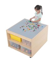 Spieltisch für Klemmbausteine, fahrbar