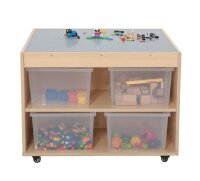 Spieltisch für Klemmbausteine, fahrbar