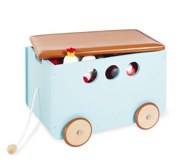 Spielzeugkiste mit Sitzdeckel, fahrbar