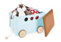 Spielzeugkiste mit Sitzdeckel, fahrbar