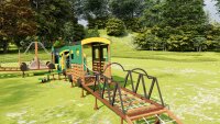 Eisenbahn mit Kriechtunnel Wiese