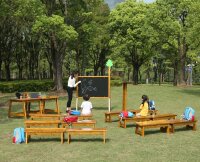 Outdoor Sitzbank, 6er Set mit Kindern