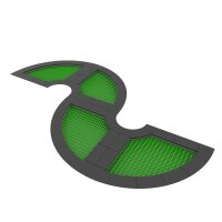 Jumpoo BodenTrampolin Kurve 4 Felder grün