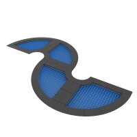 Jumpoo BodenTrampolin Kurve 4 Felder grau