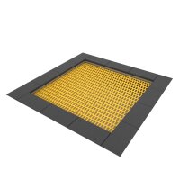 Jumpoo Boden Trampolin quadratisch 200 gelb