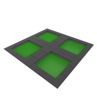 Jumpoo Boden Trampolin Quadrat 4 Felder grün