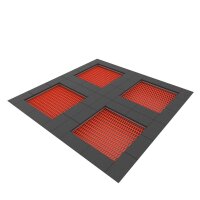 Jumpoo Boden Trampolin Quadrat 4 Felder rot