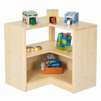 Eckregal 57, L-Form mit Spielzeug