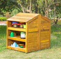 Outdoor Regal, 2-seitig offen, als Häuschen