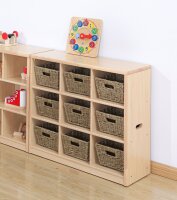 Regalschrank mit Seegras-Körben