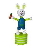Wackelspiel Osterhase, Hase mit blauem Shirt