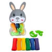 Knetset Hase mit Knete und Förmchen offen