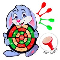 Zielscheibe Hase mit vier Pfeilen Set