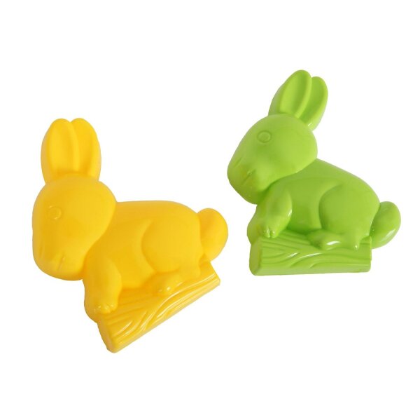 Sandform Hase Varianten grün und gelb