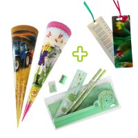 Schultüte mit Schreibset Dino + Lesezeichen