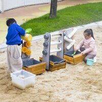 Wasserspiel Wasserräder mit Kindern
