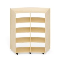 Mobiles Viertelkreis Regal mit Rollen, 8 Fächer 882