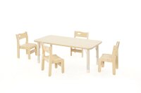 Tisch Owlaf HPL höhenverstellbar, rechteckig, 120 x 75,beige