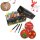 Acrylstifte in Box und bemalte Weihnachtskugeln