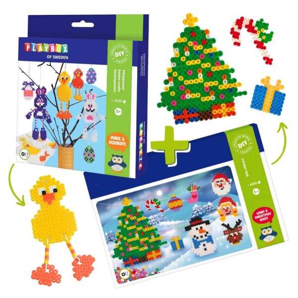 Bügelperlen-Set Ostern & Weihnachten Übersicht