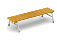 3-tlg. Outdoor-Sitzgruppe – Tisch mit 2 Bänken, 120 cm