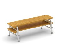 3-tlg. Outdoor-Sitzgruppe – Tisch mit 2 Bänken, 120 cm