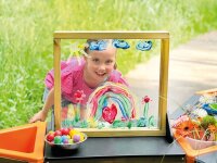 Spielboard mit Aufsatz Malrahmen mit Kind