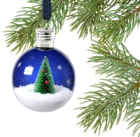 Deko Weihnachtskugeln, mit Baum am Zweig
