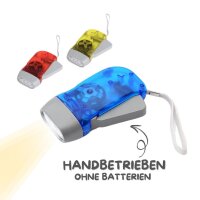 Taschenlampe LED - mit Dynamo; handbetrieben, ohne