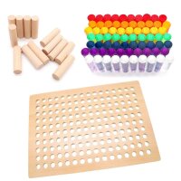 Holz-Stecktafel mit Acryl und Holzzylindern