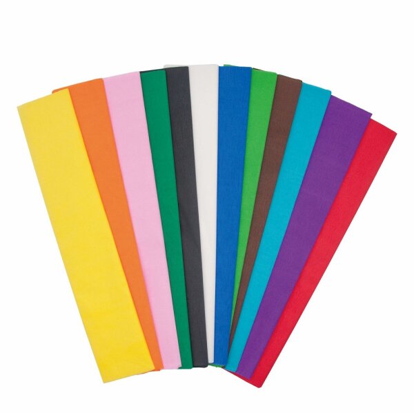 Krepp-Papier 12er Pack alle Farben